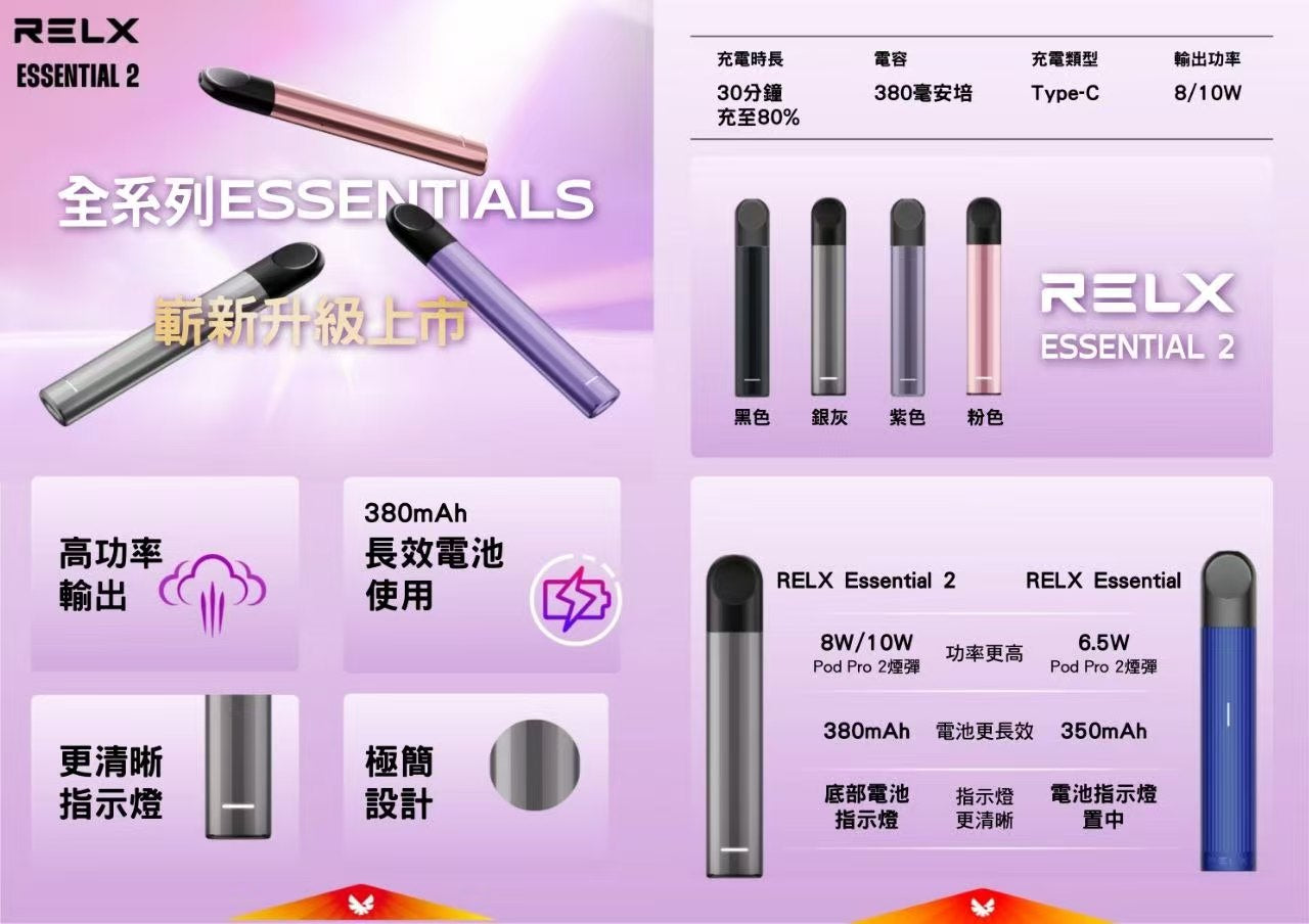 悅刻RELX Essential 2 主機(二段調壓，通用悅刻六代煙彈)